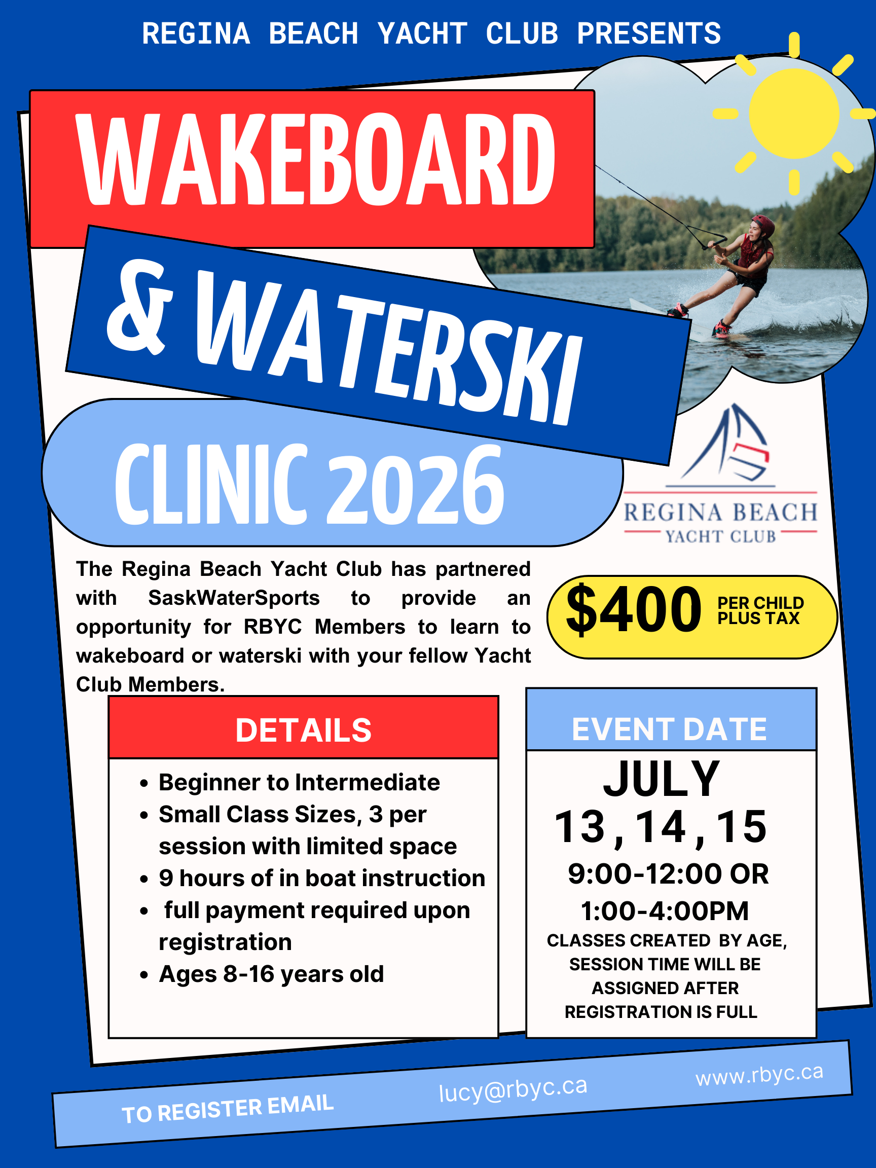 July 13-15 Saskwater Sports Clinic