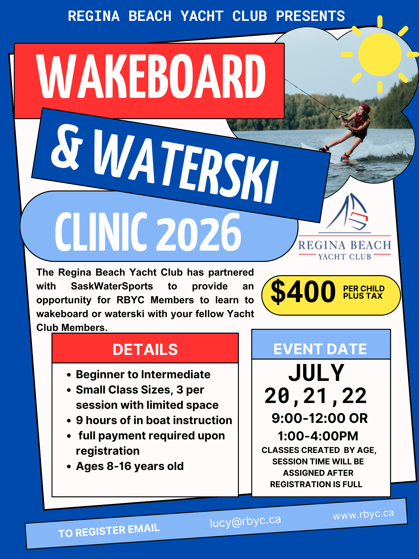 July 20-22 Saskwater Sports Clinic